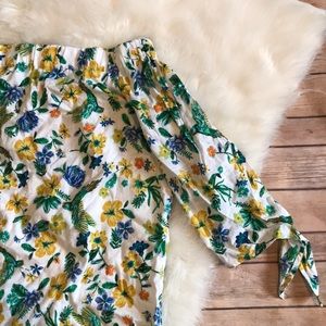 Old Navy tropical parrot off the shoulder dress